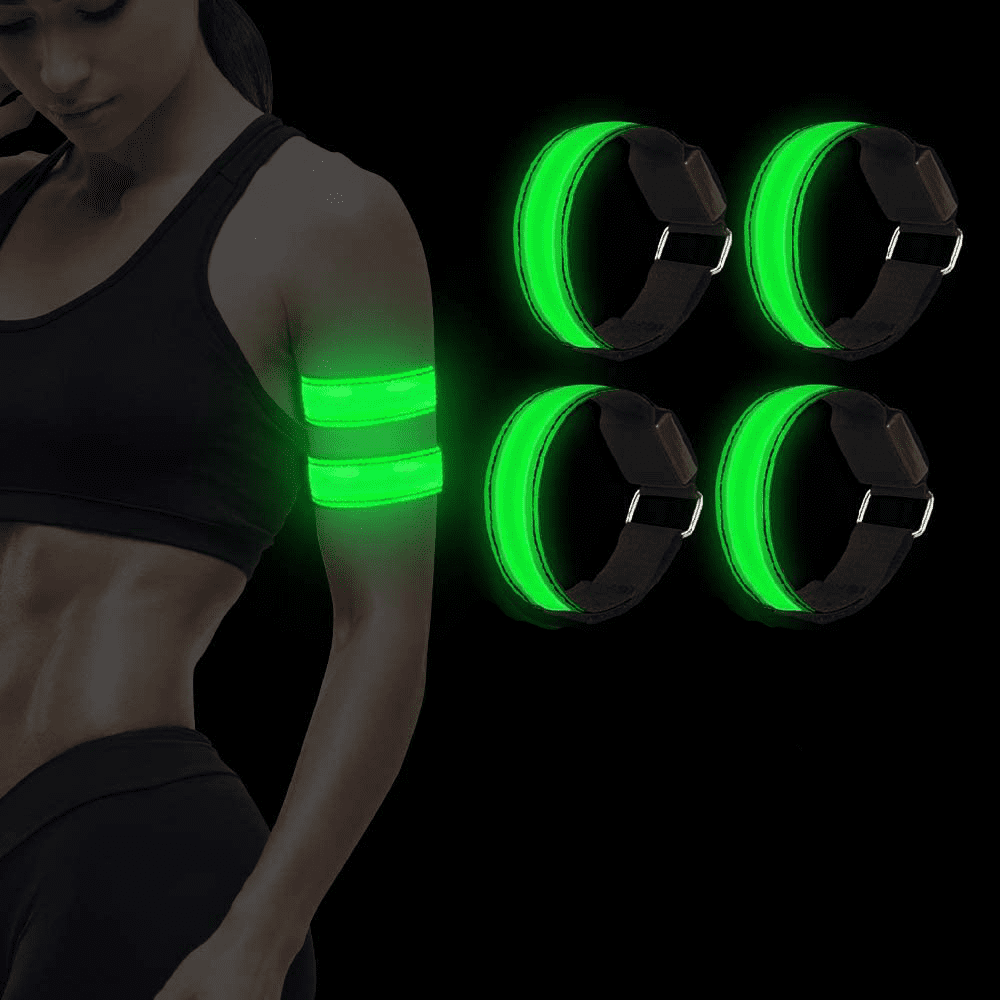 Running Lights for Runners with 2 Pack Armband Light USB Rechargeable Night
