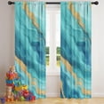 thumbnail image 5 of Blackout Kids Curtains,Teal Marble Gold Wave Pattern Childrens Insulated Curtains Set Of 2,Bedroom Essentials,Toddler Room Decor 42"x84", 5 of 5