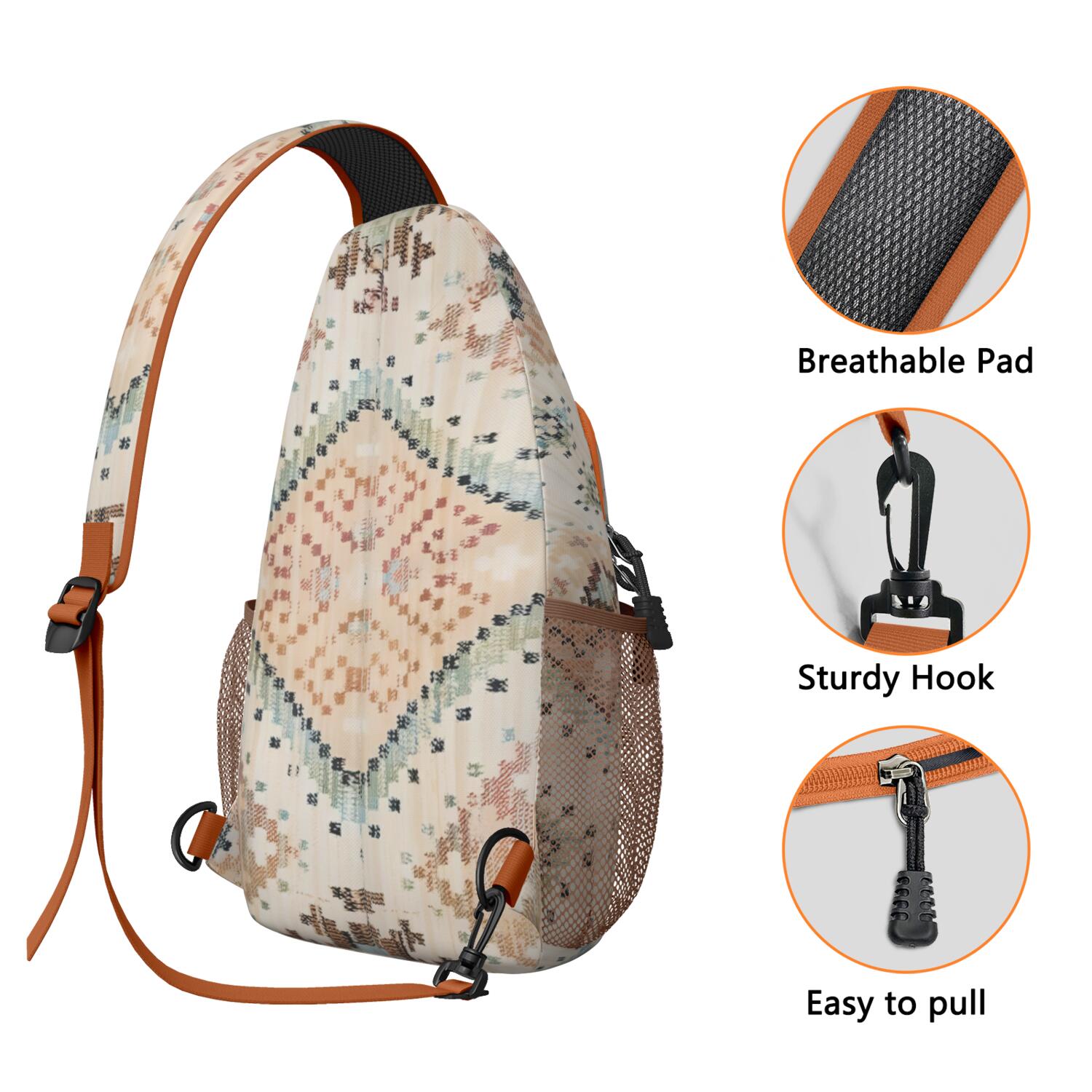 Earthy Aesthetic Crossbody Bag Durable Chest Backpack for Outdoor Adventures Rustic & Versatile