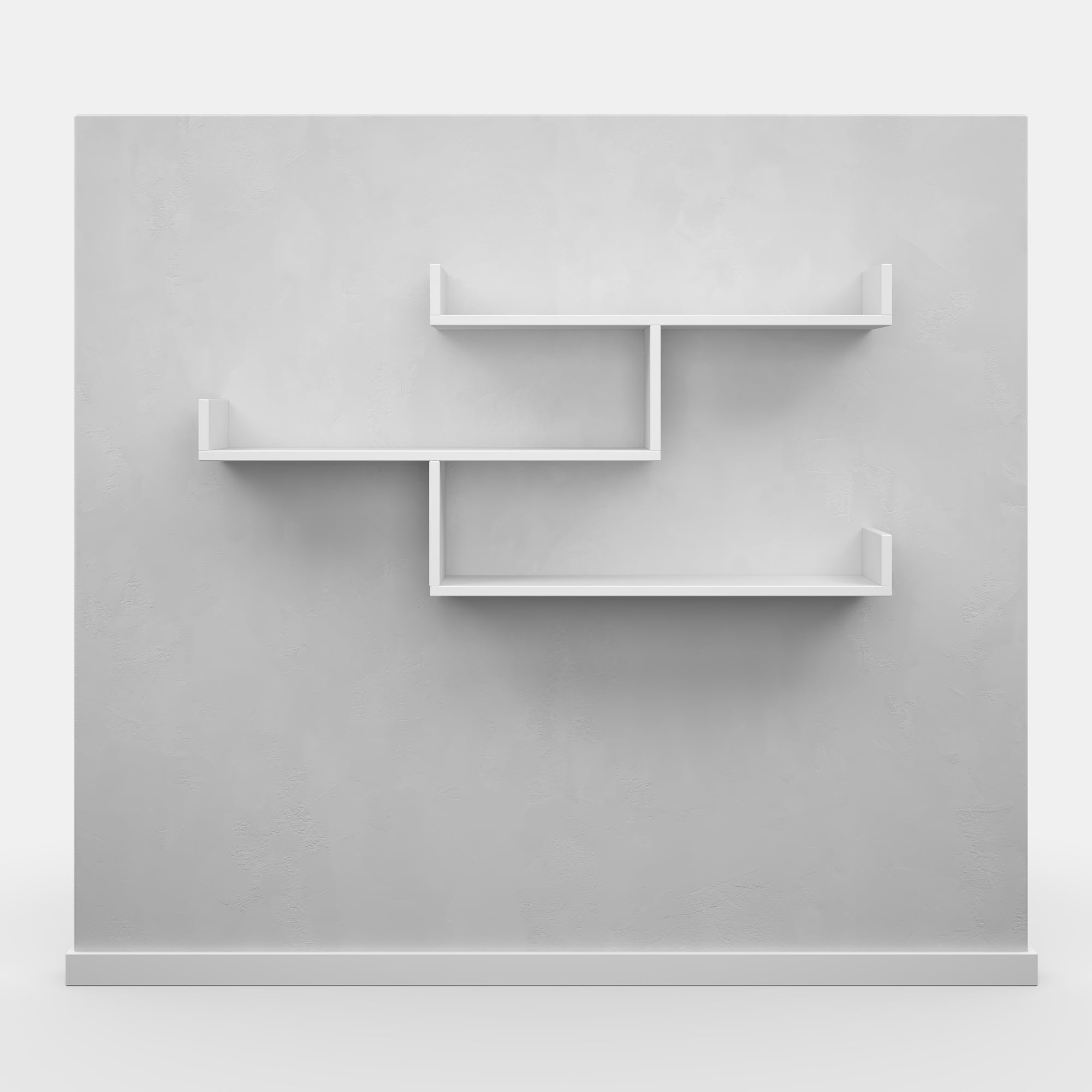 Ada Home Decor Furniture 47" 3 Tier White Wilton Modern Wall Shelf
