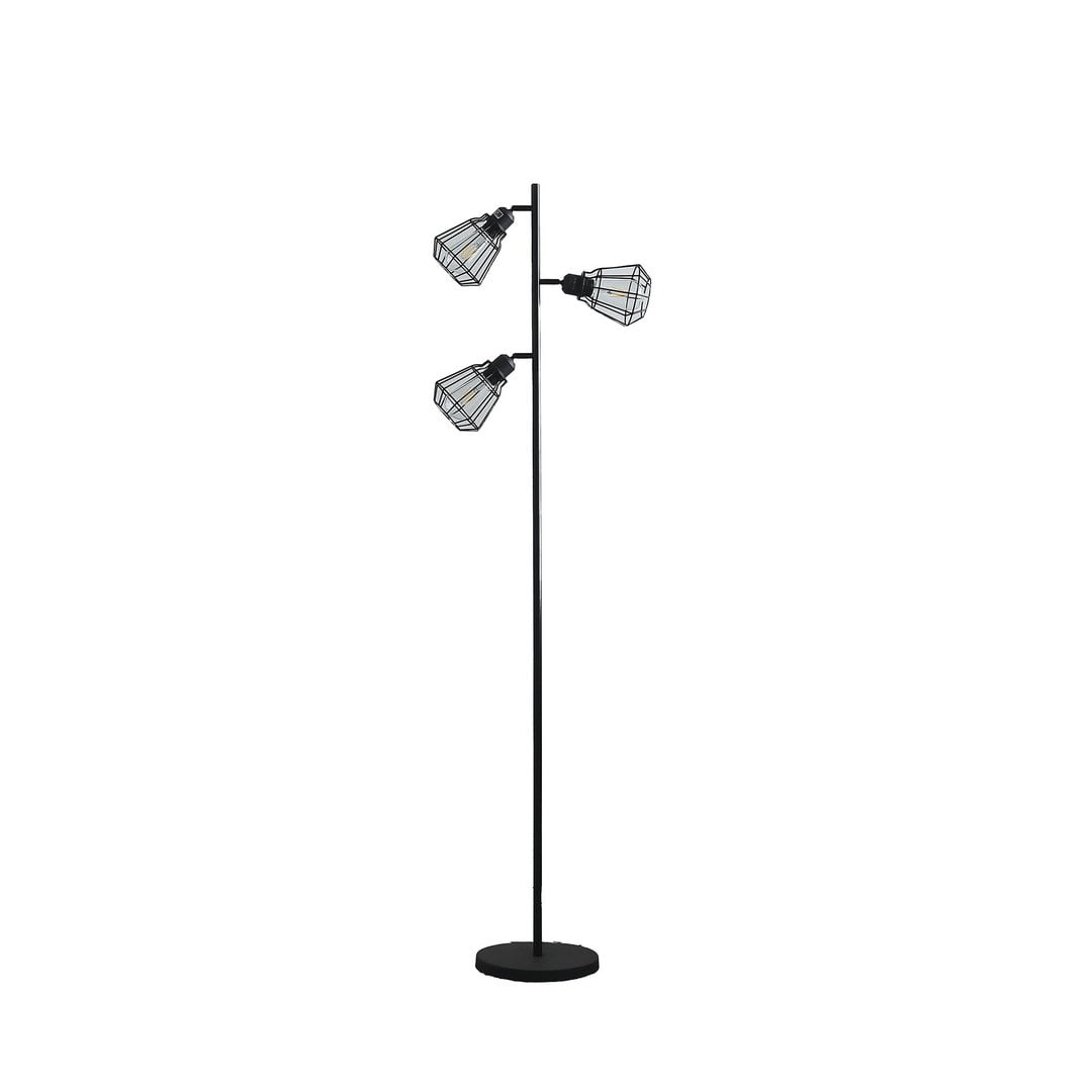 Dimmable Industrial Floor Lamp with 3 LED Bulbs, 65 inch Metal Standing Tree Lamps for Living Room, Reading, Bedroom, Office, Home Decor