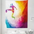thumbnail image 1 of Teen Room Tapestry, Fractal Soccer Player Hitting the Ball Polygonal Abstract Illustration, Fabric Wall Hanging Decor for Bedroom Living Room Dorm, 5 Sizes, Multicolor, by Ambesonne, 1 of 1