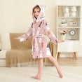 thumbnail image 4 of FORMRS Niños Bathrobe Unisex Hooded Robe Soft Plush Pajamas Sleepwear, Size 2-3T, Pink Cartoon Halloween, 4 of 7