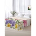 thumbnail image 5 of Spring Floral Full Size Flat Sheet, Wrinkleproof & Fadeproof Cooling Flat Bed Sheet Only, Pink Tulip Summer Botanical Rustic Breathable Soft Bedding Top Sheets 81 x 96 Inches, 5 of 8