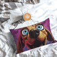 thumbnail image 5 of Fuzoiu Cartoon Big-Eyed Dog Print Pillow Case with Hidden Zipper,Pillow Covers,Soft and Comfortable Pillowcase-16"x24", 5 of 6