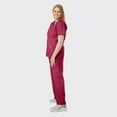 thumbnail image 4 of SPECTRUM UNIFORMS Scrub Tops Medical Unisex V-Neck Yoga Soft Fabric Medical Professionals Hospital and Lab Workwear Nurse Top Wine, 4 of 5