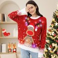 thumbnail image 4 of Ugly Christmas Sweater for Women Men,Light Up Christmas Sweater,Funny Reindeer Red Unisex Xmas Ugly Sweaters for Couples, 4 of 7