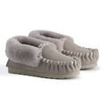 thumbnail image 6 of Aus Wooli Australia Hand Stitched Womens Sheepskin Moccasin - Light Grey, 6 of 8