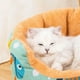 thumbnail image 3 of Cojín para cama para perros, sofá para dormir, cama para gatos, cama redonda para cachorros, cama cálida, cama suave y larga de felpa para perros pequeños, nido para gatos, 3 of 4