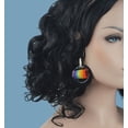 thumbnail image 3 of Large LGBTQ Pride Rainbow Middle 1980s Party Pierced Earrings 3 1/4" - Black, 3 of 3