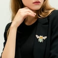thumbnail image 3 of ievspot Lady Brooch Bee Shape Rhinestone Decor Clothes Pin Party Prom Bride Wedding Garment Jewelry, 3 of 8