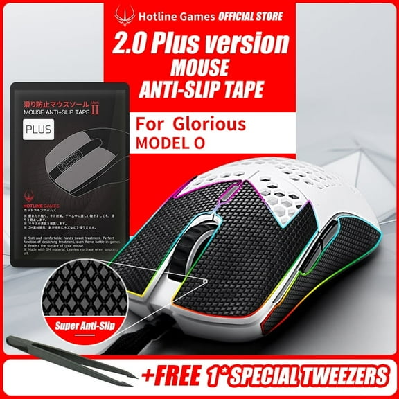 Glorious Model O Wireless Mouse Grip Tape Non-Slip Gaming Mouse Skin (1 Pack) by Hotline Games