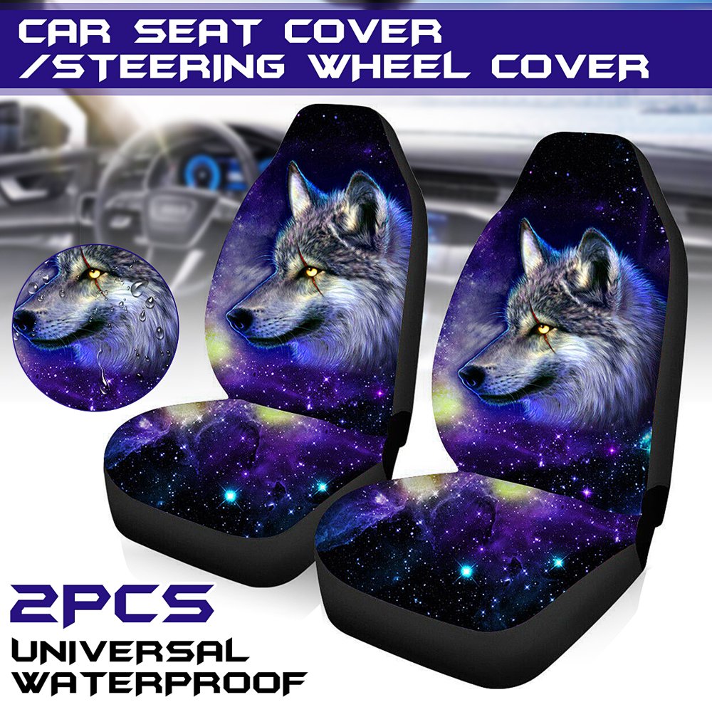 1/2PCS Universal Wolf Pattern Car Seat Covers Auto Interior Accessories
