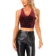 thumbnail image 1 of INSPIRAR CHIC Top Corto de Terciopelo Sin Mangas con Espalda Cruzada Blusa de Fiesta XL Burdeos, 1 of 5