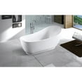 thumbnail image 2 of Kingston Brass VTRS723432SA 70" Acrylic Oval Single Slipper Freestanding Tub with Drain, Glossy White, 2 of 9