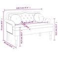 thumbnail image 4 of vidaXL Bench with Cushions Black 120.5x65x75 cm Velvet, 4 of 5