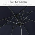 thumbnail image 6 of PURPLE LEAF 6' x 6' Square Rectangular Outdoor Table Umbrella with Crank and Tilt, Aluminum Frame Patio Market Sun Umbrella, 8 Sturdy Ribs, Navy Blue, 6 of 10