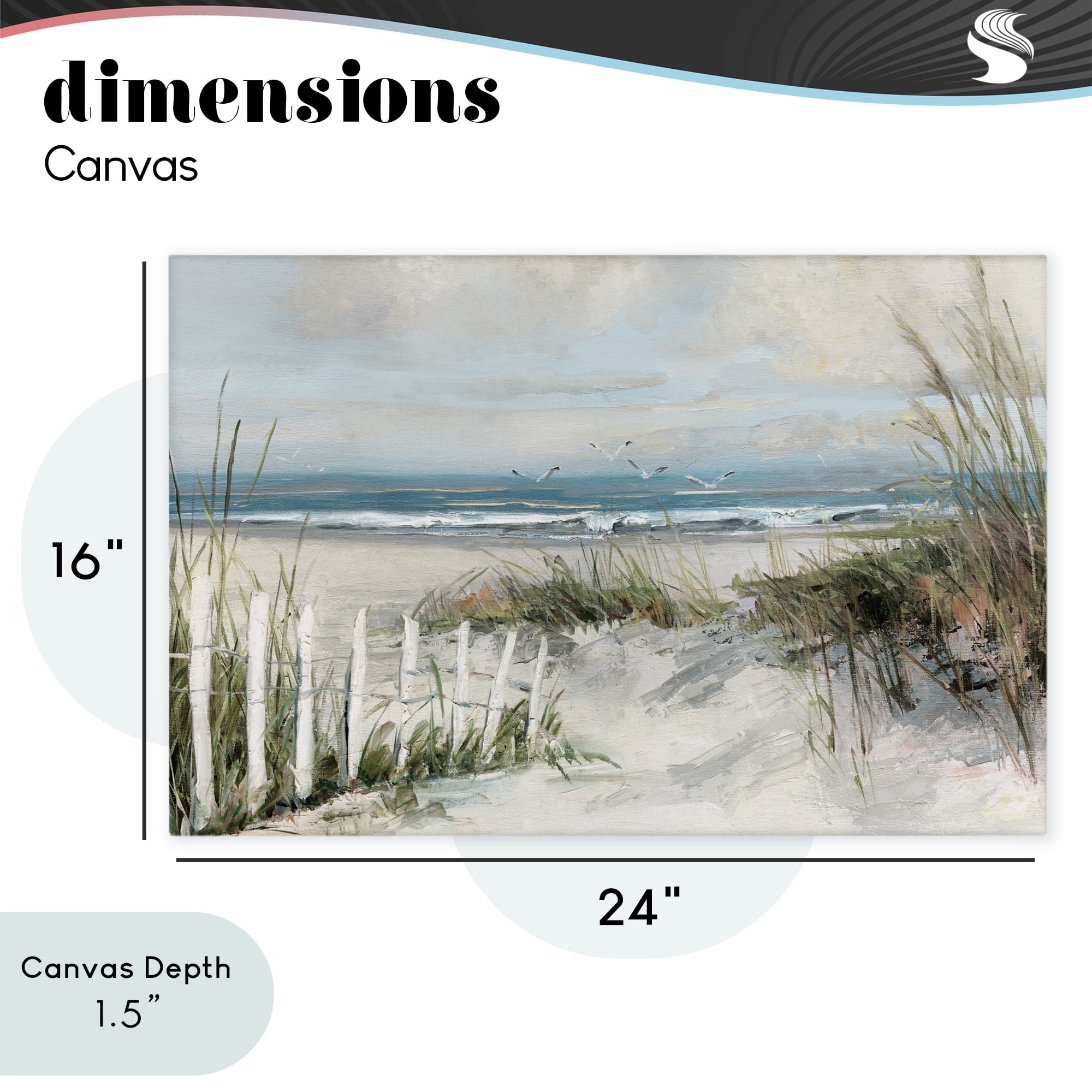 Stupell Industries Dunes With Weathered Fence Canvas Wall Art, design by Sally Swatland