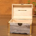 thumbnail image 1 of Exquisite Wooden Storage Box Treasure Piggy Bank Jewelry With Keys Money Case, 1 of 8