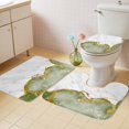 thumbnail image 2 of Green Gold Marble Bath Mat 3 Piece Bathroom Rug Set, Modern Abstract Marble Crack Texture Non Slip Bath Rug Contour Mat and Toilet Lid Cover, Absorbent Shower Mats Soft Bath Rugs and Mats Sets, 2 of 8