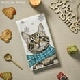thumbnail image 2 of &nbsp;SOME THING Blue Cat Hello Winter Kitchen Towels Dish Towels, 18x26 Inch Print Snowflakes Christmas Decoration Hand Towels Set of 2, 2 of 6