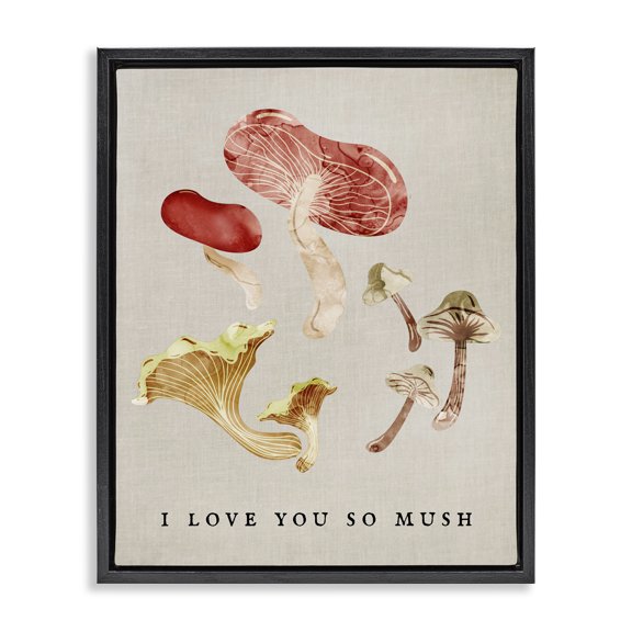 Stupell Industries Shabby Chic Love You So Mush Pun Black Floating Frame Canvas Art, 17 x 21, by Lil' Rue