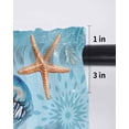 thumbnail image 6 of Blue Coastal Jellyfish Tier Curtains 36 Inch Length,Sheer Curtains for Bedroom Living Room Window Summer Beach Starfish Botanical Small Half Window Kitchen Curtains & Drapes 27.5"x36" 2 Panels, 6 of 6