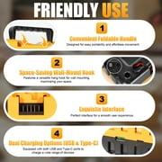 DCB104 Replacement for Dewalt Battery Charger Station, 4 Port Fast Rapid Charging Station with USB and Type-C Ports, Compatible with Dewalt All 12V 20V Max Lithium Battery