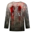 thumbnail image 3 of Camisas de Manga Larga para Hombres Imprimir Blusa de Manga Corta de Cuello Redondo, Camisas de Lino para Hombres, 3 of 4