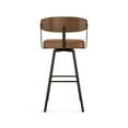 thumbnail image 4 of Amisco Quinton 26 In. Counter Stool - Tan Faux Leather / Dark Brown Metal / Light Brown Wood, 4 of 10