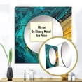 thumbnail image 3 of Designart "Gilded Sundown Upon Teal Sea Abstract Art I" Abstract Painting Square Mirror Wall Decor Modern - Large Gold Square Bathroom Mirror - Square Printed Wall Mirror Art, 3 of 5