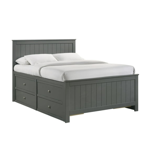 Picket House Furnishings Santino Full Captains Bed in Gray