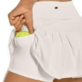 thumbnail image 5 of WTXUE Shorts, Tennis Skirt A-Line, Running Shorts Tennis Fold Sports Skrit Pants Skirt Solid Falda Short Mujer with Pockets Vestidos De Fiesta Largos De Noche Mini Women's Plus, Gray Size S, 5 of 7
