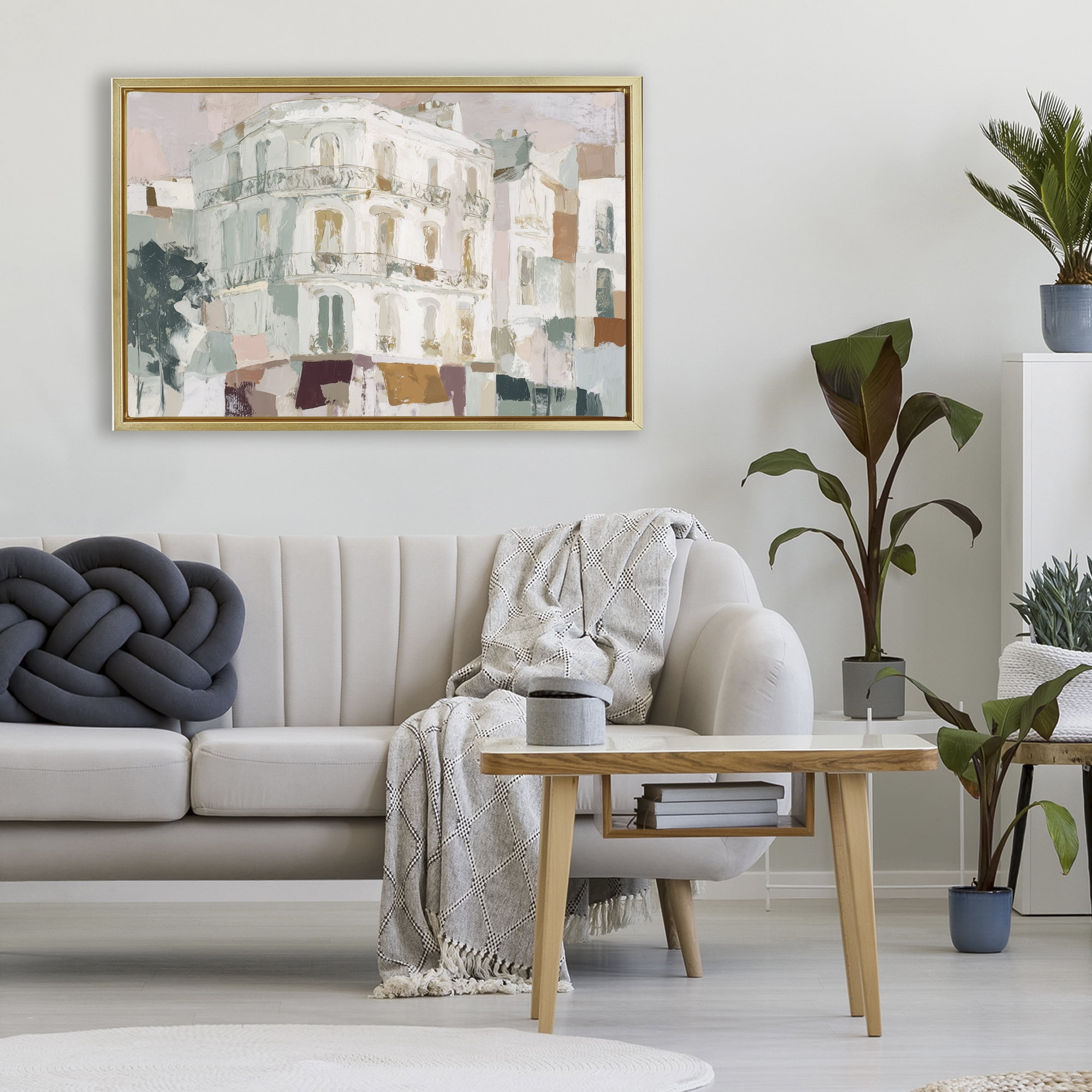 Stupell Industries Barcelona Street Corner Gold Framed Floater Canvas Wall Art, design by Chromatic Storm Studio
