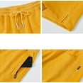 thumbnail image 3 of QPNGRP Men's Workout Stretch Shorts Casual Drawstring Elastic Zipper Pockets Orange 34, 3 of 8