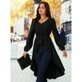 thumbnail image 2 of DARING DIVA Women's High Low V Neck Long Sleeve Dressy Blouses XL Black, 2 of 7
