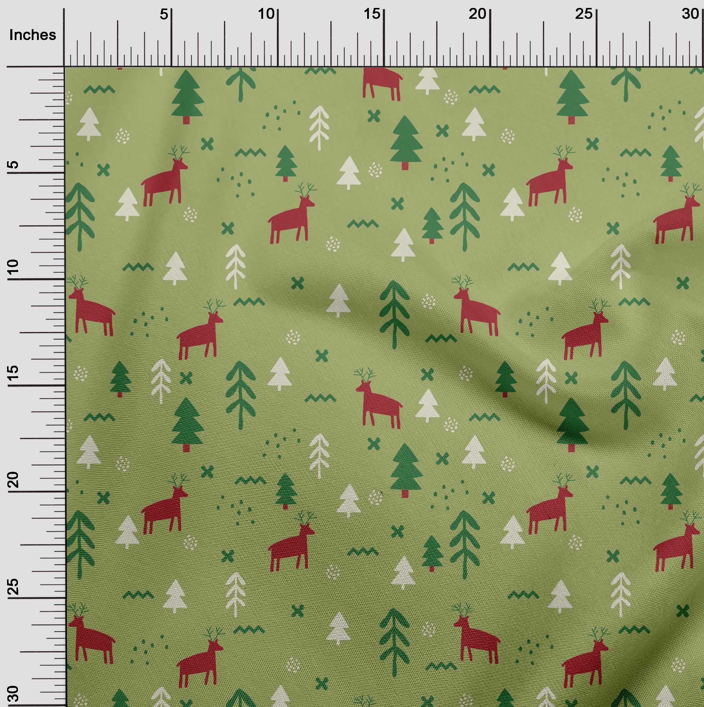 oneOone Viscose Jersey Green Fabric Christmas Fabric For Sewing Printed Craft Fabric By The Yard 60 Inch Wide
