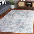 thumbnail image 3 of SAFAVIEH Arizona Carson Distressed Polyester Machine Washable Area Rug, Dark Green/Beige, 4' x 6', 3 of 13