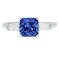 thumbnail image 7 of Three-Stone Engagement Ring for Women - 1.62ct Simulated Tanzanite in 14K White Gold Promise Ring, 7 of 7
