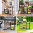 thumbnail image 5 of 6-Tier Garden Tool Organizer for Outdoor Storage, Yard Tool Rack for Garage Organization and Storage, Holds 90 Long-Handled Tools, Sturdy Steel Tool Holder with 3 Hooks, 44.96"W x 11.89"D x 31"H", 5 of 6