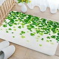 thumbnail image 3 of St. Patrick's Day Clover Bathroom Rugs, Green Clover Shamrock Irish Shamrock Non-Slip Bath Rugs, St patricks Day Clover Bathroom Rug Mat 19X31inch, Extra Soft and Absorbent Bath Rugs, 3 of 3