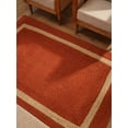 thumbnail image 5 of HAND WOVEN JUTE ECO-FRIENDLY AREA RUGS - 4'x6', Rectangle, Orange, High Pile, Natural Fiber, Handmade Area Rugs for Living Room, Bed Room (J00025), 5 of 10