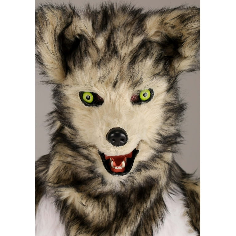 Adult Wolf Costume with Mouth Mover Mask - Walmart.com