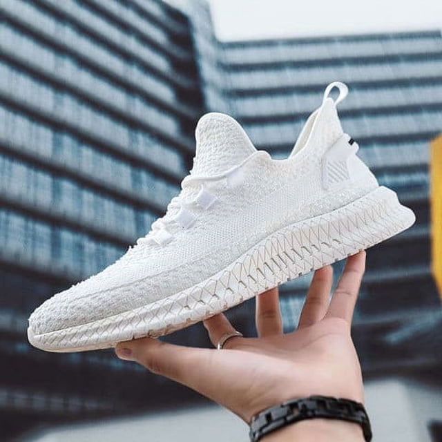 Zapatos casuales para hombre, zapatillas de deporte de moda para hombre, zapatos para hombre, zapatos de tela de malla transpirable tejida voladora