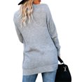thumbnail image 3 of Womens Long Sleeve Casual Lightweight Loose Open Front Cardigan Knit Sweaters Coat with Pockets, 3 of 4