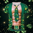 thumbnail image 2 of IWRICH Men's St Patricks Day T-Shirts 3D Printed Shamrock Tuxedo Tees Shirt Clover Leaves Casual Short Sleeve Shirts 03-Green XXXXXXL, 2 of 4