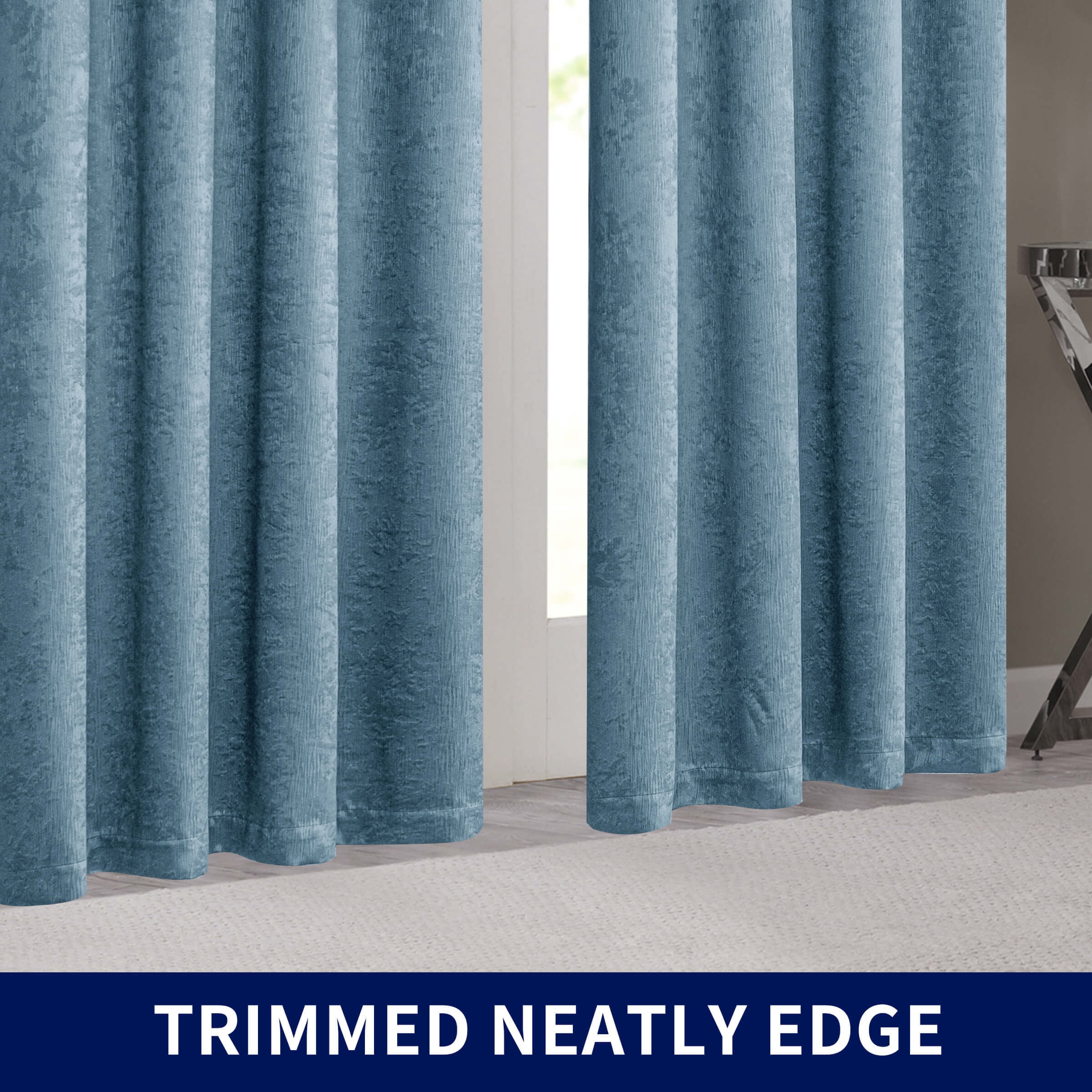 Subrtex Blackout Curtains Room Grommet Curtain Thermal Insulated Drapes, Set of 2, Smoke Blue, 53"x96"