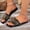 Black, variant on Womens Square Toe Flat Slippers with Metal Rivet Studded Decoration, Open Toe Slip On Lightweight Sandals for Beach Pool Comfort