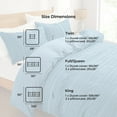 thumbnail image 6 of Peace Nest Clipped Jacquard Geometric Duvet Cover & Pillowcase Set, Navy/Stripe, Full/Queen Size, 6 of 6