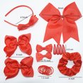thumbnail image 2 of 21pcs Girls School Bow Hair Accessories Set-Red, 2 of 7